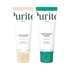 PURITO Oat-in Calming Gel Cream Mighty Bamboo Panthenol Cream Glass Skin Duo Set