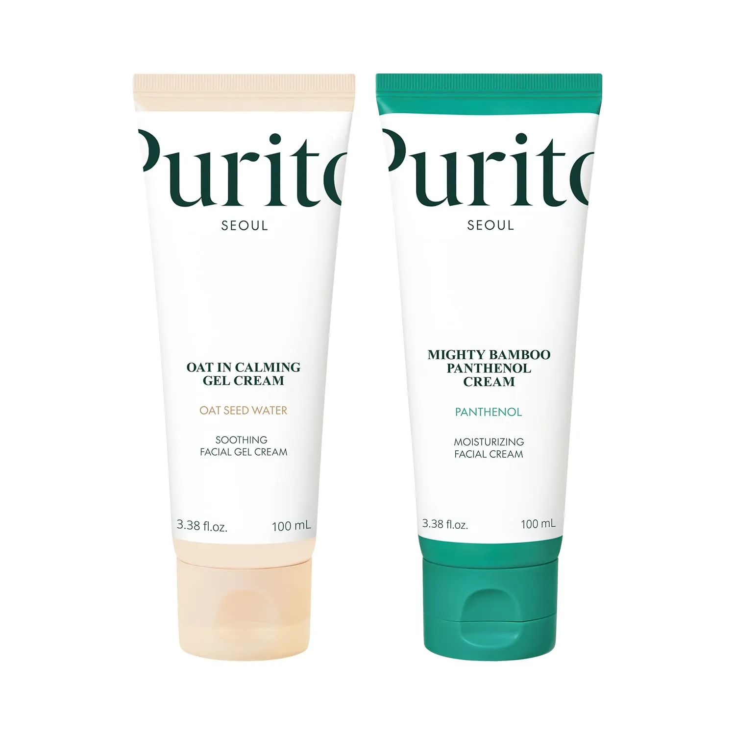 PURITO Oat-in Calming Gel Cream Mighty Bamboo Panthenol Cream Glass Skin Duo Set