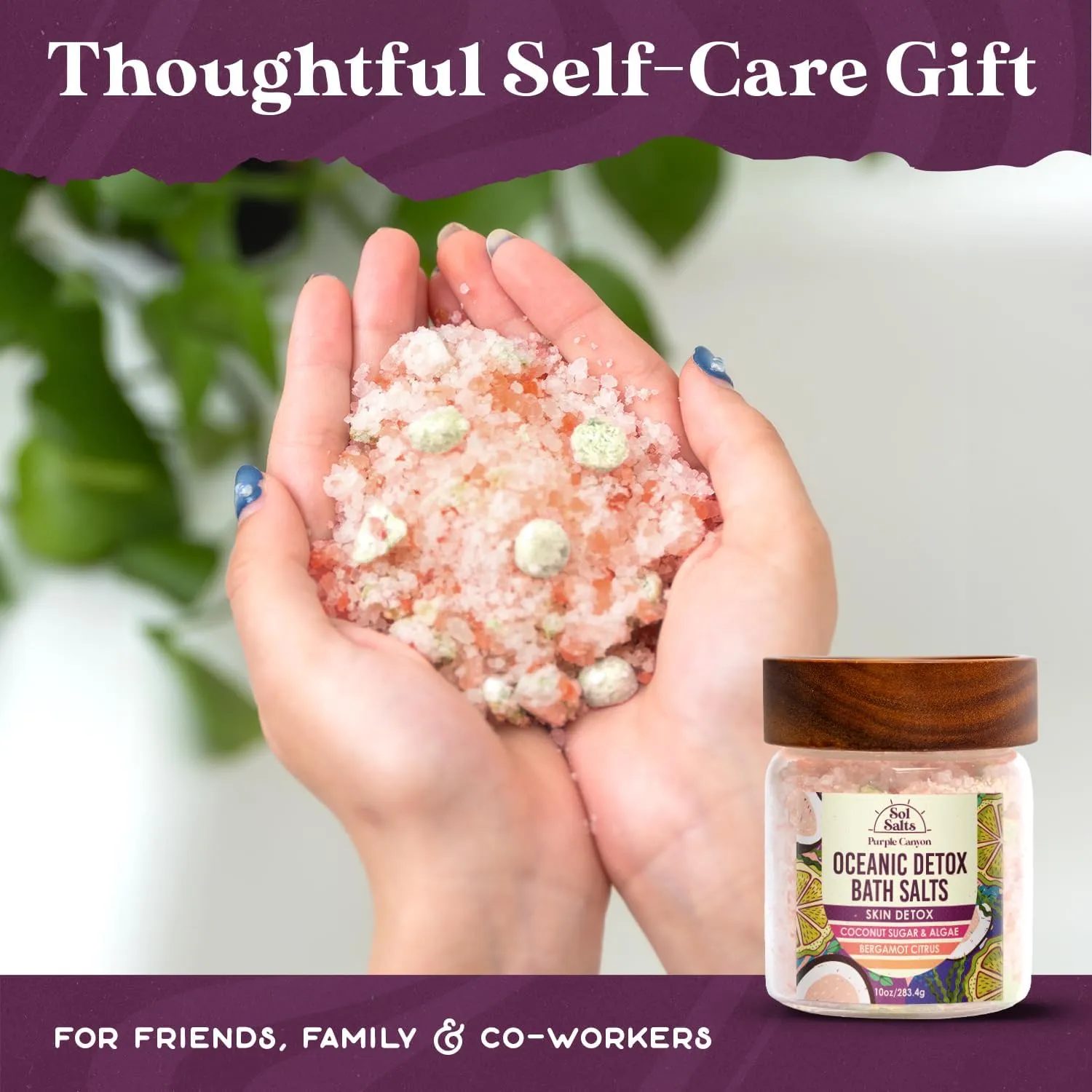 PURPLE CANYON SolSalts Oceanic Detox Bath Salts 10oz | Bergamot Citrus Scented Soak with Hydrating Minerals | Skin Hydrating Mineral Bath