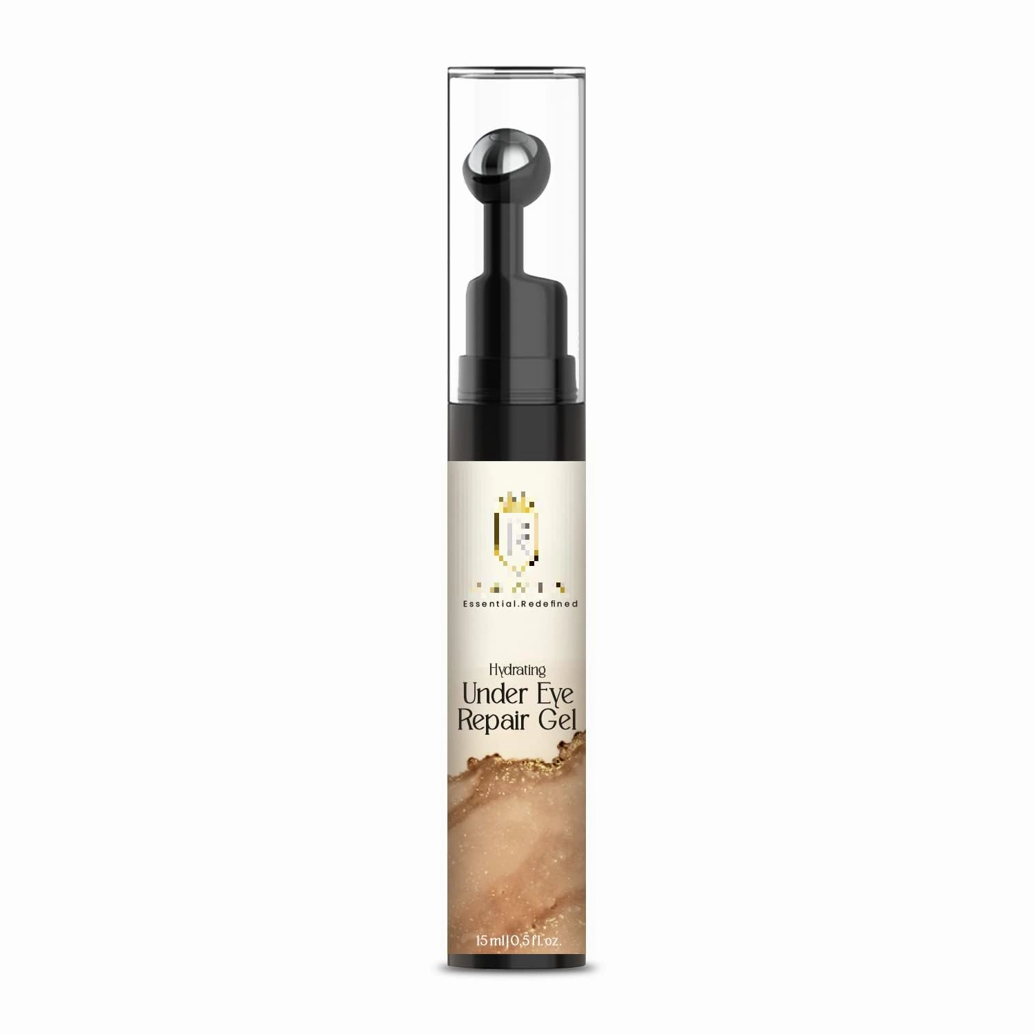 QURA Hydrating Under Eye Cream for Dark Circles, Puffiness & Fine Lines with Massage Roller | With Aloe Vera & Coffee Extract | For Men & Women - 15 ML