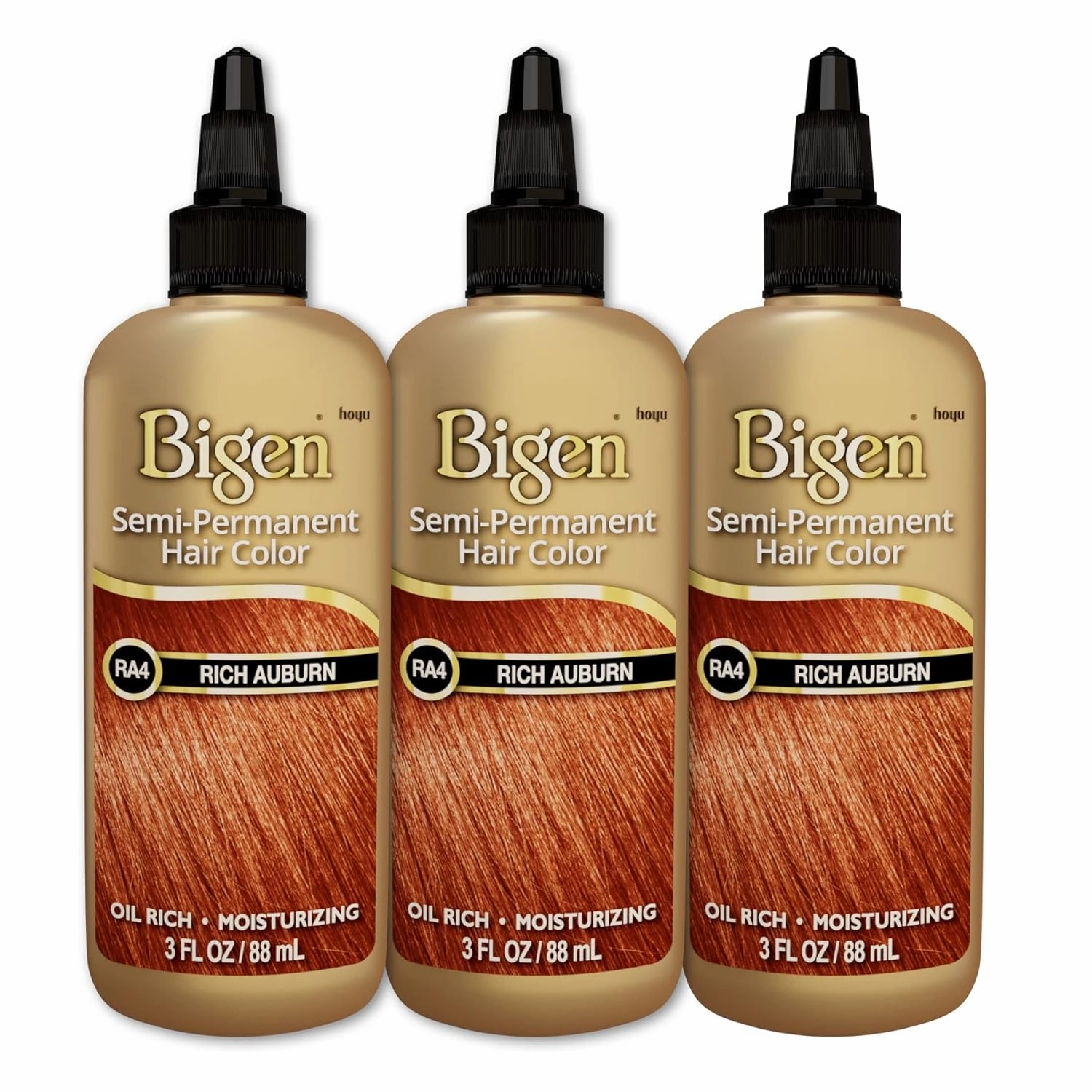 RA4 Rich Auburn Bigen Semi Permanent Hair Color (3 Pack)