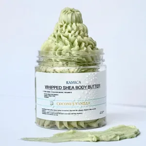 Ramica Whipped Shea Body Butter creme| deep moisturizer for dry skin -Vegan,Collagen| organic coconut oil,after shave lotion for women