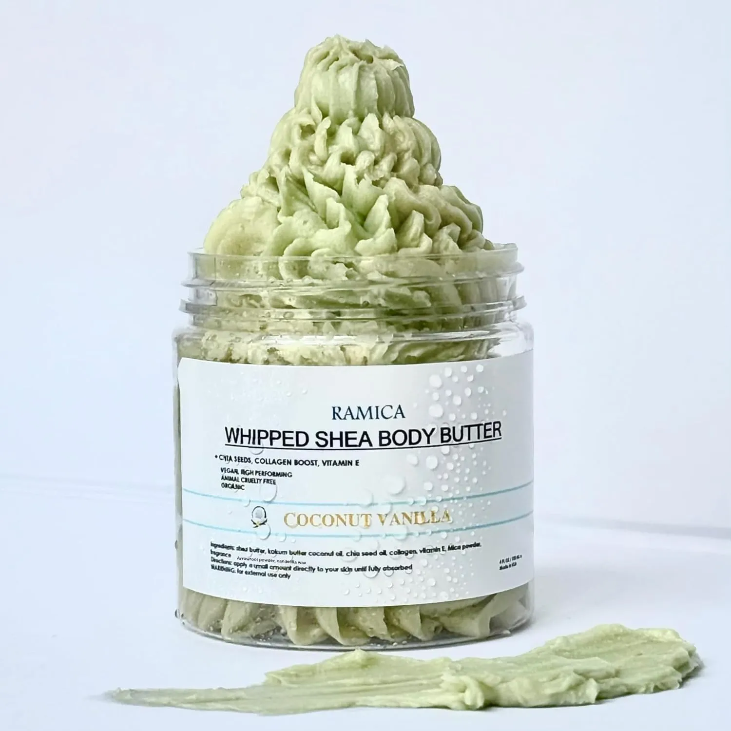 Ramica Whipped Shea Body Butter creme| deep moisturizer for dry skin -Vegan,Collagen| organic coconut oil,after shave lotion for women