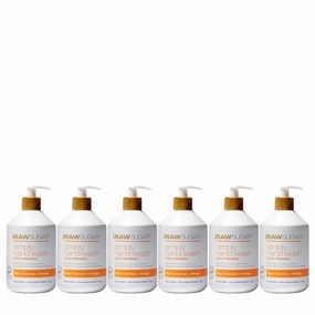 RAW SUGAR 6-Pack Liquid Hand Soap, Raw Coconut   Mango Simply Hand Wash, Moisturizing & Vibrant Aroma, Formulated without Parabens, Cruelty Free & Vegan - 16.9 Fl. Oz