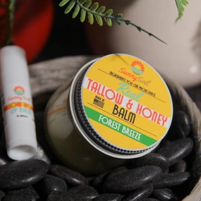 REAL Grass Fed Tallow & Raw Honey Balm made with Unrefined Shea Butter & Coconut Oil - Natural & Organic Face & Body Butter - Moisturizer for Eczema, Rosacea, Dry Skin - Cedarwood & Sandalwood (4oz)