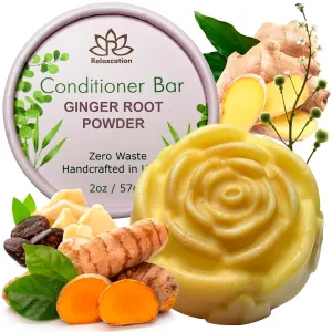 Relaxcation Ginger Root & Camelina Oil Conditioner Bar, Hydrating & Hair Growth, Handmade in USA, All Hair Type, 1 Count