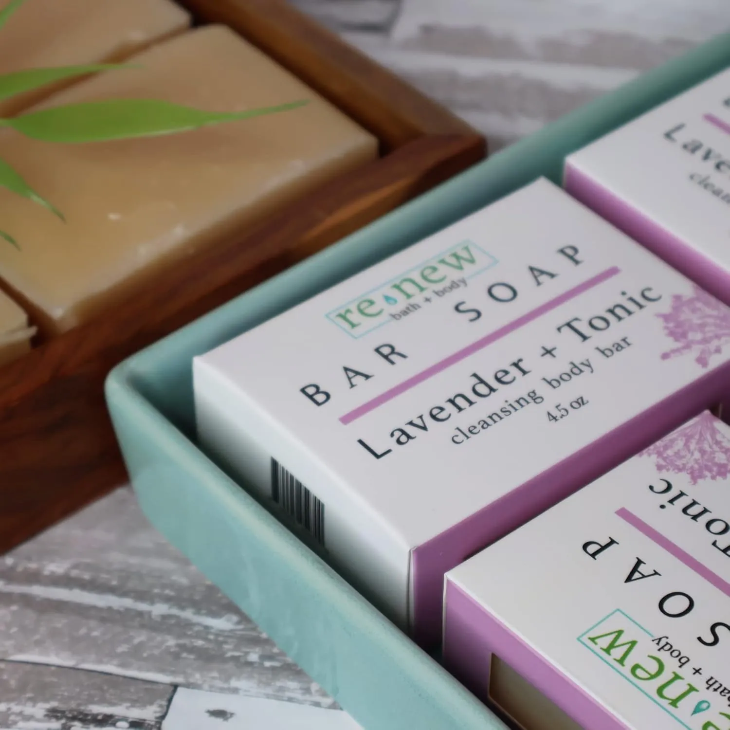renew bath   body Natural Bar Soap, Lavender & Tonic, Handmade in the USA by Cold Process with a Moisturizing Oil Blend Infused with Shea Butter - 3 Pack, 4.5 ounce bars