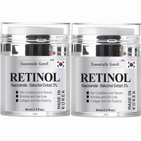 Retinol Moisturizer Cream 50 ml - Pack of 2 (50ml x 2) - Face, Eye, Forehead, Crow's Feet, Décolleté & Neck Cream - Fights Sagging Appearance, Puffiness, Wrinkles and Dark Circles - Korean Skincare