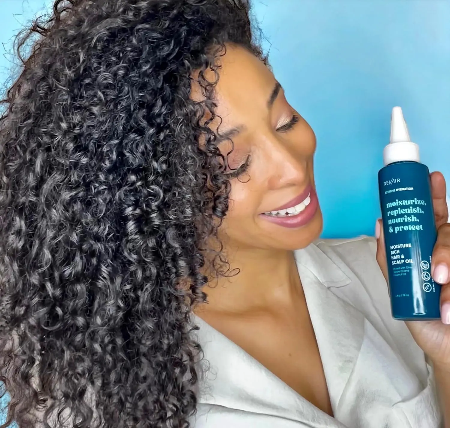 REVAIR Moisture Rich Hair & Scalp Oil - Lightweight Hair Oil for Frizzy Hair - Daily Moisturizing Hair Oil to Hydrate Dry, Damaged or Curly/Coily Hair (4 Fl Oz)