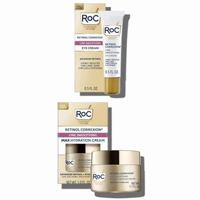 RoC Retinol Correxion Line Smoothing Eye Cream   Max Hydration Cream with Age-Fighting Retinol & Hydrating Hyaluronic Acid (Line Smoothing Retinol Starter Kit)