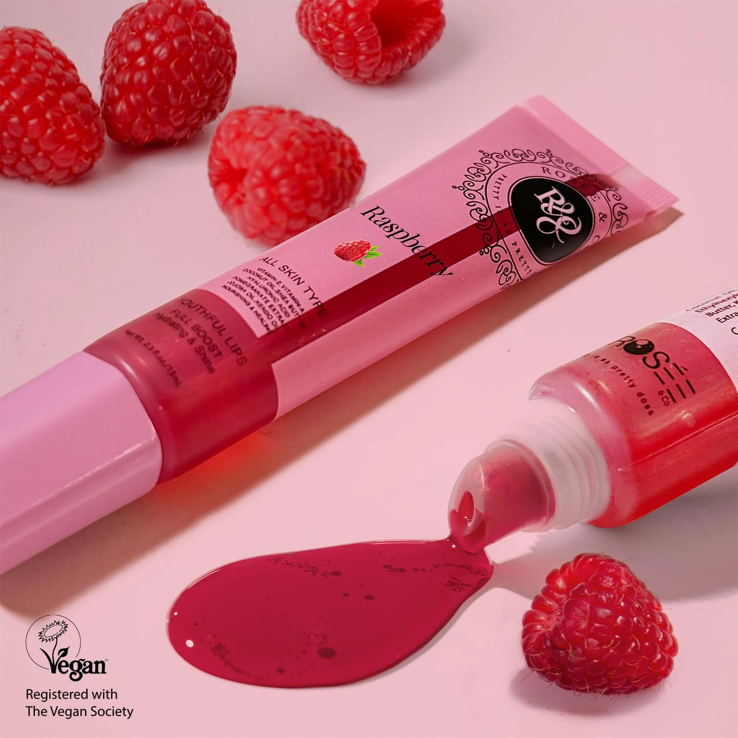 ROSÉE & CO Rosee Lip Gloss Vegan & Cruelty Free Treatment, Professional Make up, Long Lasting Glossy with Shea Butter, Moisturize, Protect & Smooth, High Shine, Non-Sticky - Set of 4-1