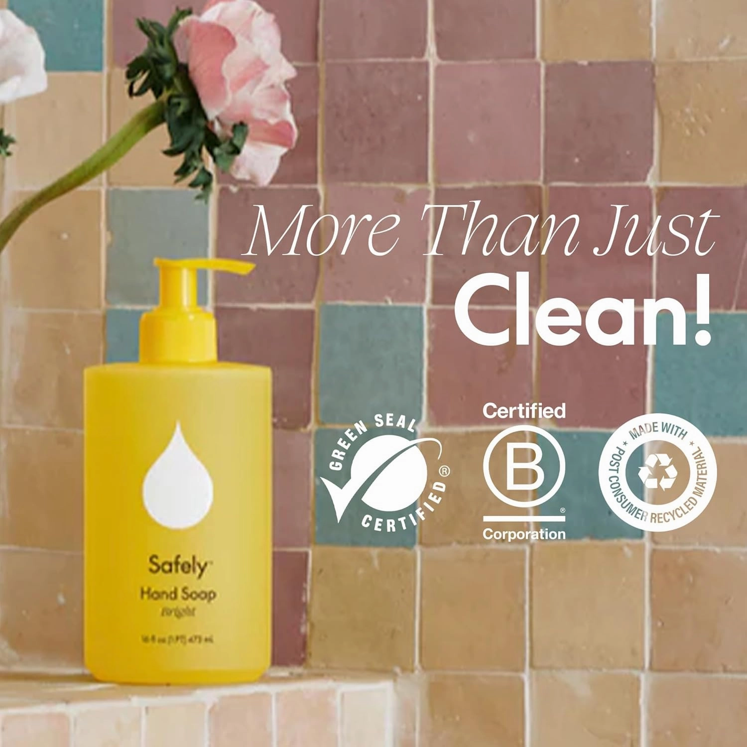 Safely Hand Soap, Bright 6 Pack – Moisturizing Liquid Hand Soap with Coconut Conditioning, Leaves Skin Soft and Smooth, Removes Dirt, Grease, and Impurities, Safe for Cold or Warm Water, 12 Fl Oz Each