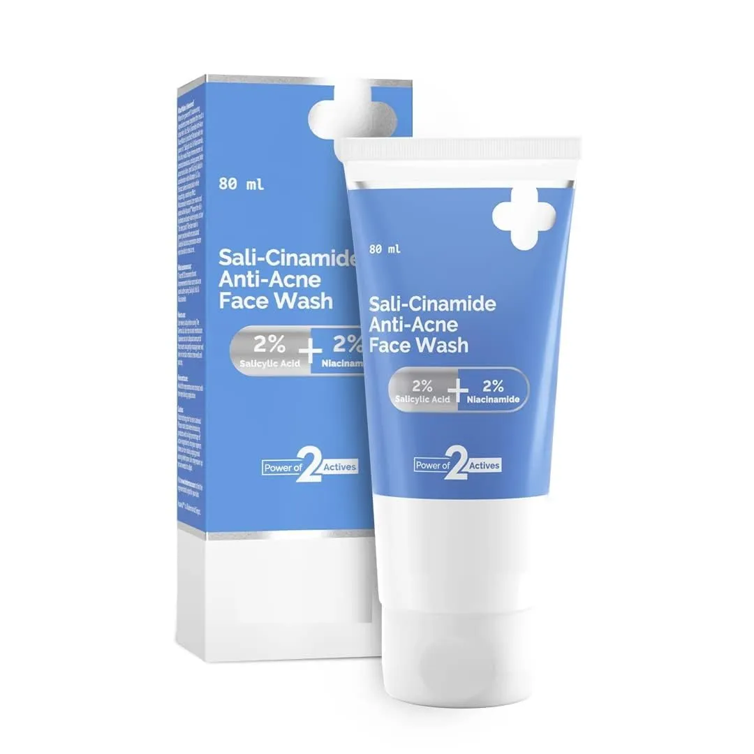 Sali-Cinamide Anti-Acne Face Wash | With 2% Salicylic Acid & 2% Niacinamide I For Oily & Combination Skin I Power of 2 Actives | For Men & Women | 80 ml