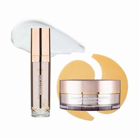 Salmon Peptide Eye Care Duo – Cooling Hydrogel Patches & Nourishing Eye Cream for Refreshed, Hydrated Eyes – Korean Skincare