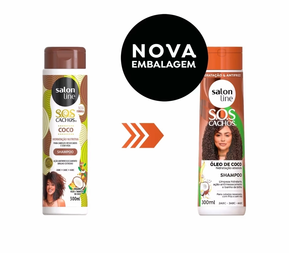 Salon Line SOS Curls Coconut Curly Wavy Deep Moisturizing Treatment Kit 4 Prod