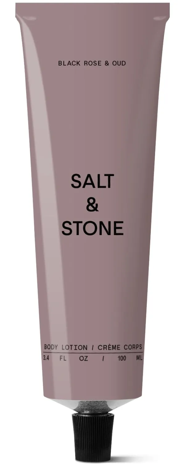 Salt & Stone Body Lotion for Women & Men | Hydrates, Nourishes & Softens Skin | Restores Dry Skin | Fast-Absorbing | Cruelty-Free & Vegan (100 ml) (Black Rose & Oud)