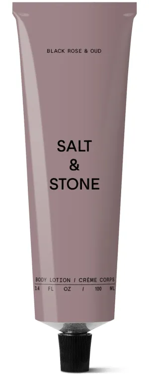 Salt & Stone Body Lotion for Women & Men | Hydrates, Nourishes & Softens Skin | Restores Dry Skin | Fast-Absorbing | Cruelty-Free & Vegan (100 ml) (Black Rose & Oud)