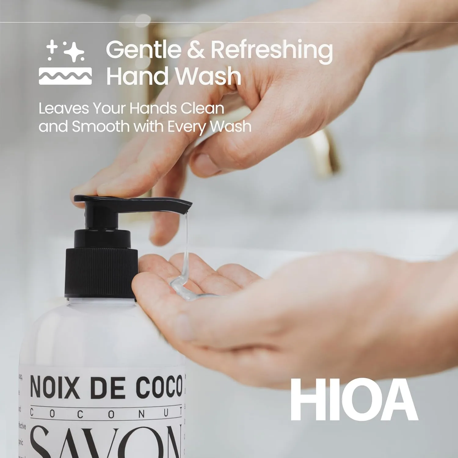Savon De Main Premium Liquid Hand Soap | All Natural Hand Soap | Moisturizing | For Kitchen & Bathroom | 2 X 8 Ounce Bottles | Noix de Coco - Coconut