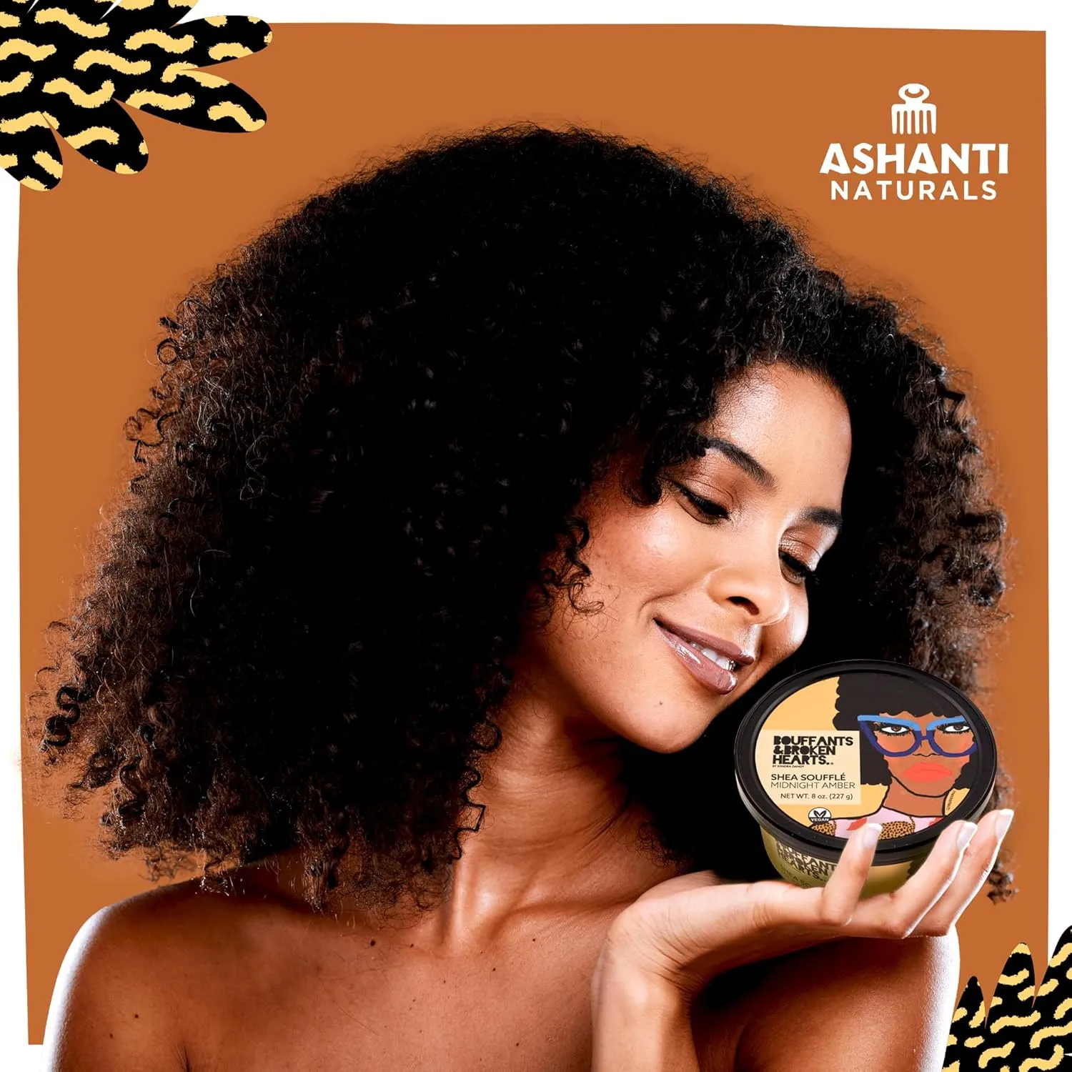 Scented Whipped Shea Butter for Skin | Moisturizing African Raw Shea Butter, Almond Oil and Coconut (Midnight Amber Souffle, 8oz)