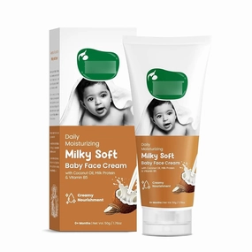 Selvani Milky Soft Baby Face Cream | Daily Moisturizing Face Cream for Babies With Coconut Oil, Milk Protein & Vitamin B5 | Non Sticky Baby Cream Prevents Dryness- (50g)