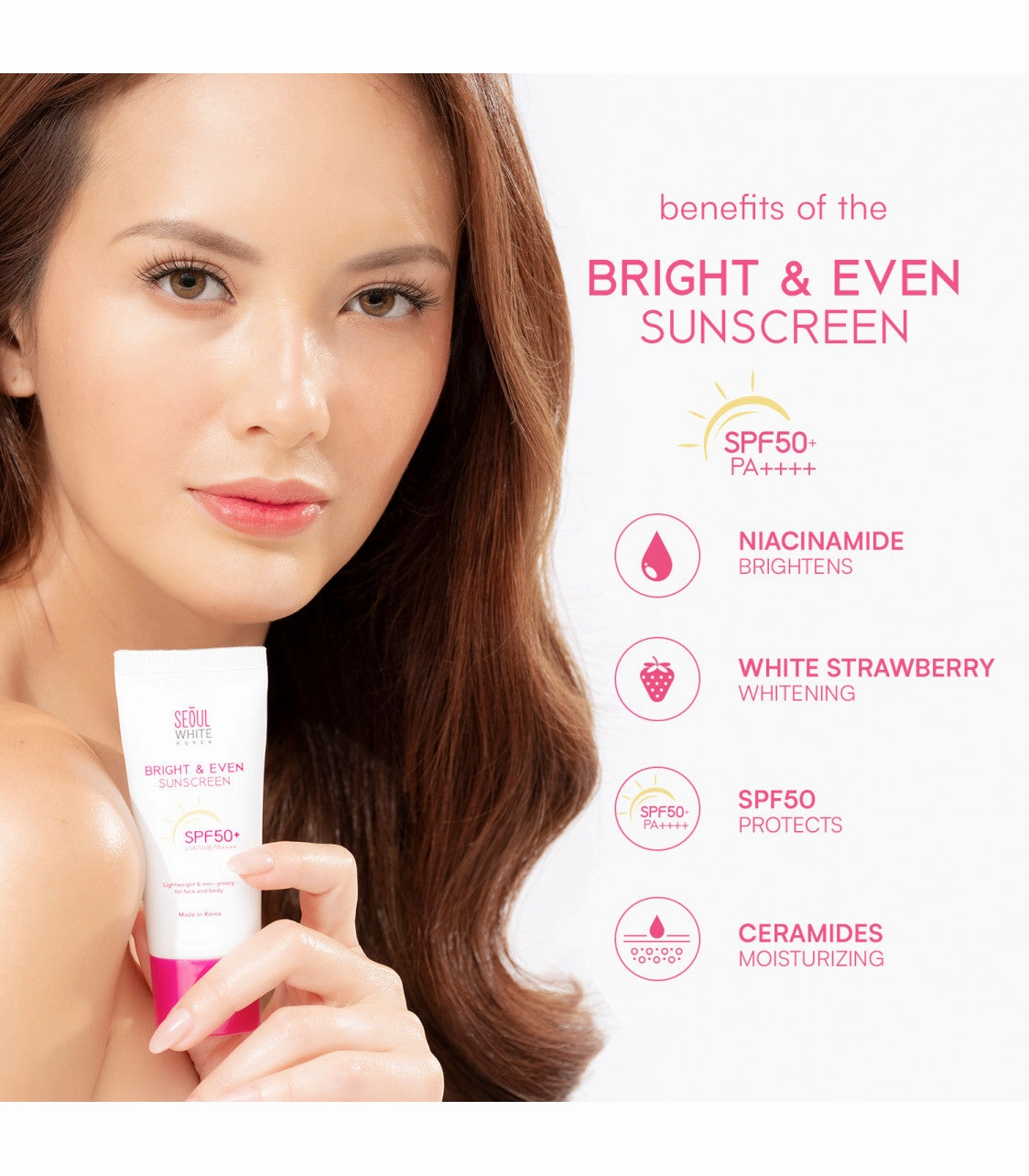 Seoul White Korea Bright & Even Sunscreen (SPF50  UVA/UVB PA    ) | Choose A Size