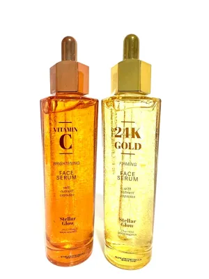 Set of Stellar 24KGold and VitaminC face serum, total of 2 FlOz. each.