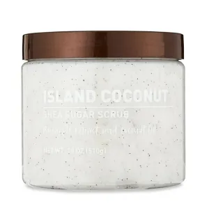 Shea Sugar Scrub, Island Coconut – 18 oz, Exfoliating & Moisturizing with Shea Butter, Vitamin E, and Natural Oils (Pack of 1)
