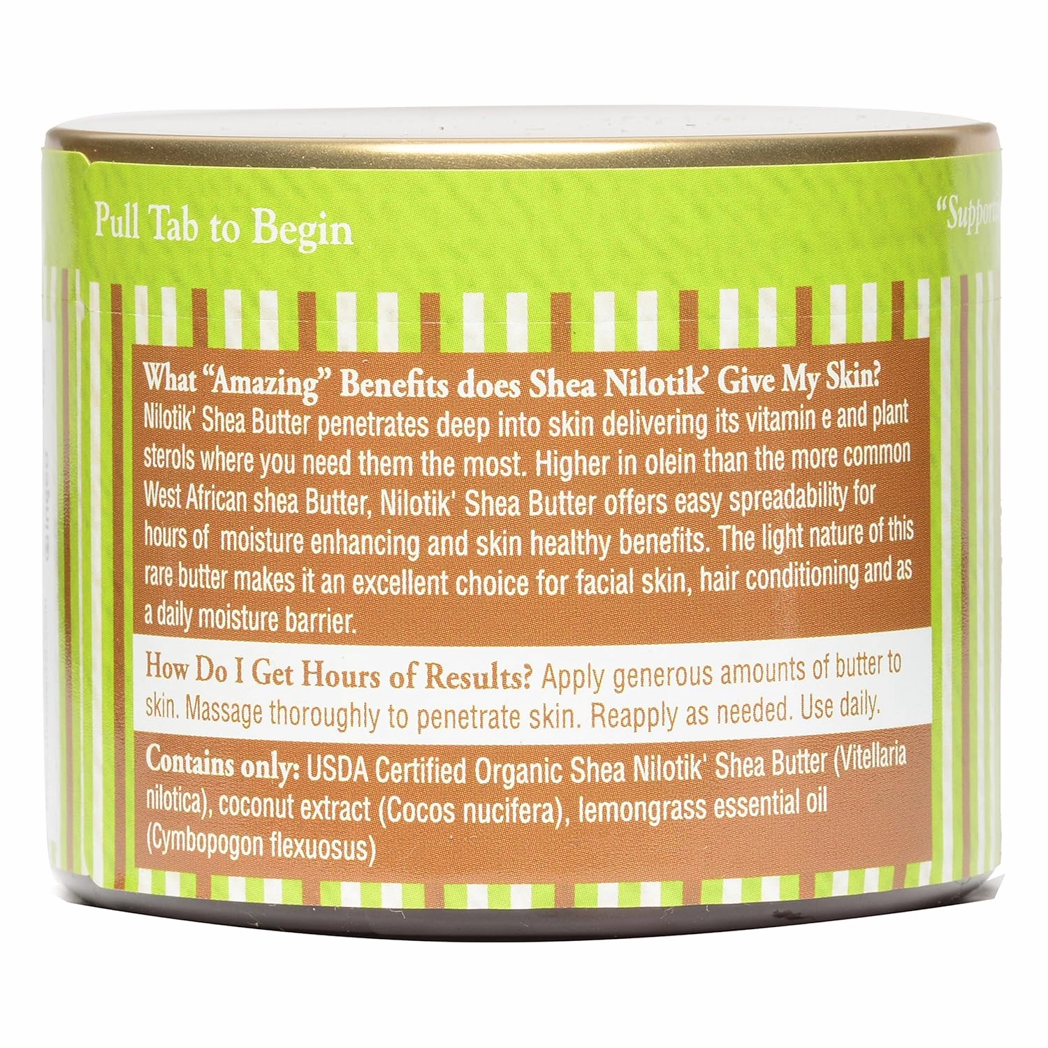 Shea Terra Organics 100% Organic Cold-Pressed Virgin Shea Butter – Coconut Lemongrass | Natural Anti-Aging Daily Skin, Nails & Hair Cream to Soften Dry Skin, Reduce Wrinkles & Stretch Marks – 6 oz