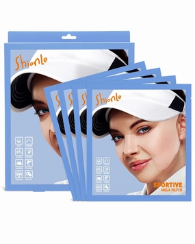 SHIONLE 4 Pack Sportive Mela Sun Protection Face Mask Cooling Patch with Earloops Golf & Outdoor Sports Activities Sunblock Shield Sunscreen Tape UV Block Sheet with Hydrogel All Skin Type (Type-D)