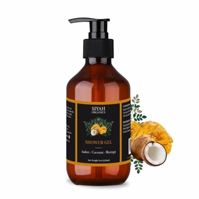 Shower Gel – Amber, Coconut & Moringa – Hydrating & Skin-Radiance Body Wash – 8oz