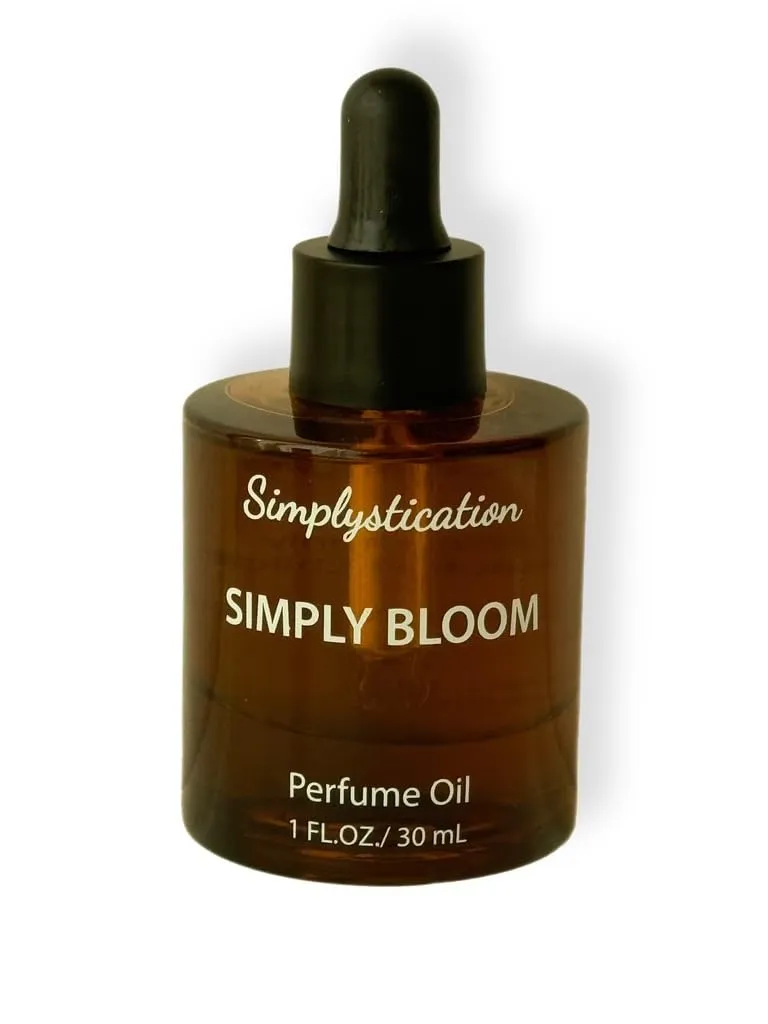 Simply Bloom – Alcohol-Free Skin Parfum for Women – Inspired by Gcci Bloom – Long-Lasting, Hydrating Eau de Parfum with MCT Liquid Coconut Oil – 1 oz (30 ml Dropper)