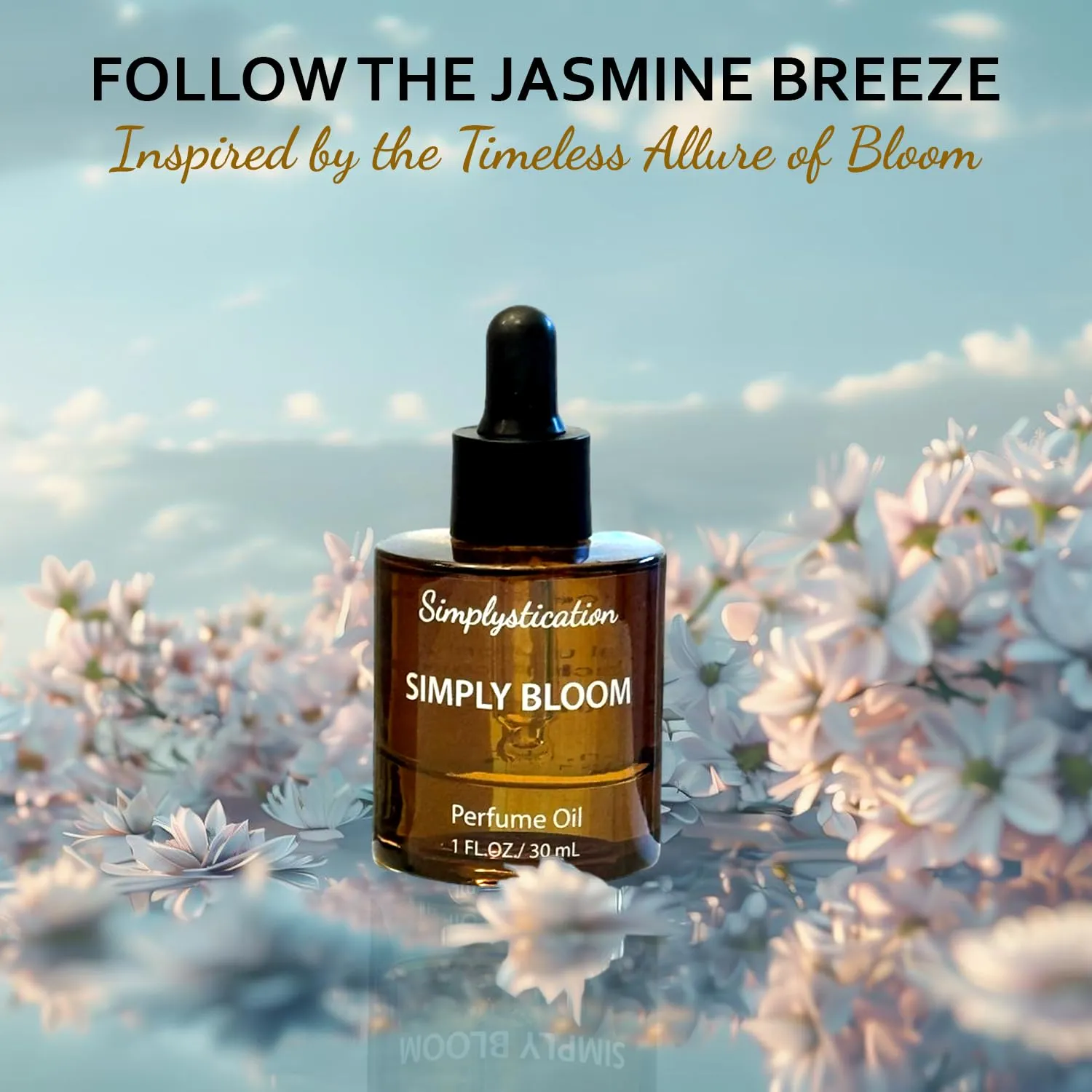 Simply Bloom – Alcohol-Free Skin Parfum for Women – Inspired by Gcci Bloom – Long-Lasting, Hydrating Eau de Parfum with MCT Liquid Coconut Oil – 1 oz (30 ml Dropper)