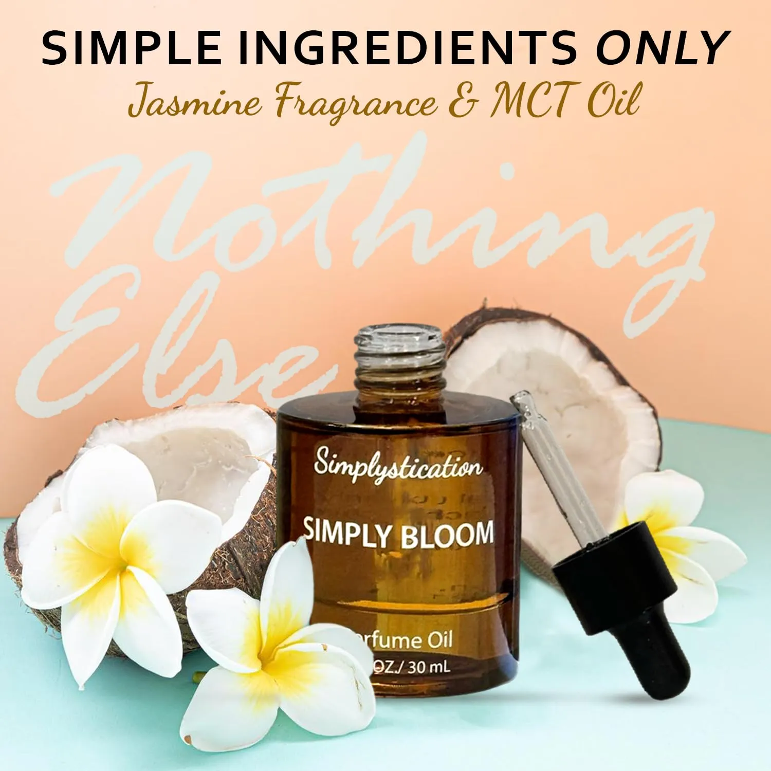 Simply Bloom – Alcohol-Free Skin Parfum for Women – Inspired by Gcci Bloom – Long-Lasting, Hydrating Eau de Parfum with MCT Liquid Coconut Oil – 1 oz (30 ml Dropper)