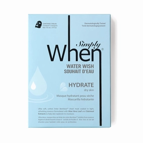 Simply When Hydrating Water Wish Ultra-Soft Cotton Linter Facial Sheet Mask (5 Pack)