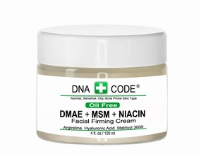 Skin Care OIL FREE-DMAE MSM NIACIN Firming Cream, 100% Pure Hyaluronic Acid, Argireline, Matrixyl 3000