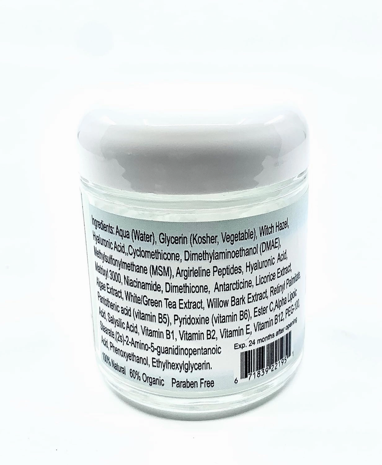 Skin Care OIL FREE-DMAE MSM NIACIN Firming Cream, 100% Pure Hyaluronic Acid, Argireline, Matrixyl 3000