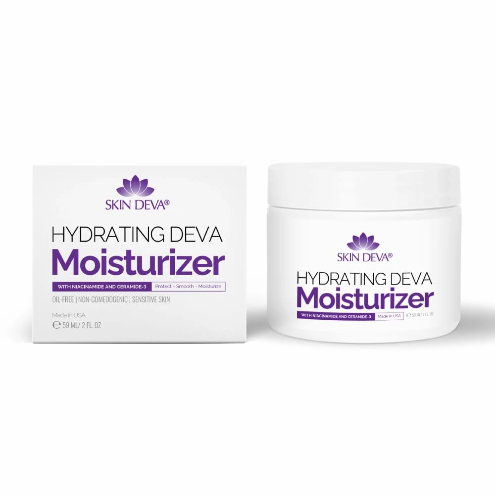 SKIN DEVA 2 oz Hydrating Moisturizer Cream with Niacinamide & Ceramide Daily face cream| Oil Free, Protect, Smooth and Moisturizer