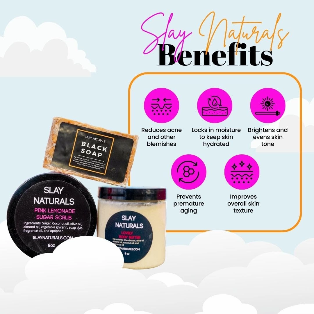 Slay Naturals’ Pink Lemonade Sugar Scrub 8 oz | Exfoliating, Hydrating, and Moisturizing |Sweet Combination Of Lemon and Strawberry