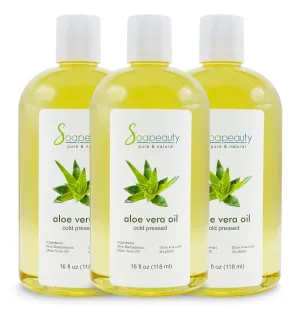 Soapeauty ALOE VERA OIL for Skin, Face, Hair | Moisturizes and Soothes | 100% Natural Oil Cold Pressed - 48 Fl Oz (3 x 16 Fl Oz)