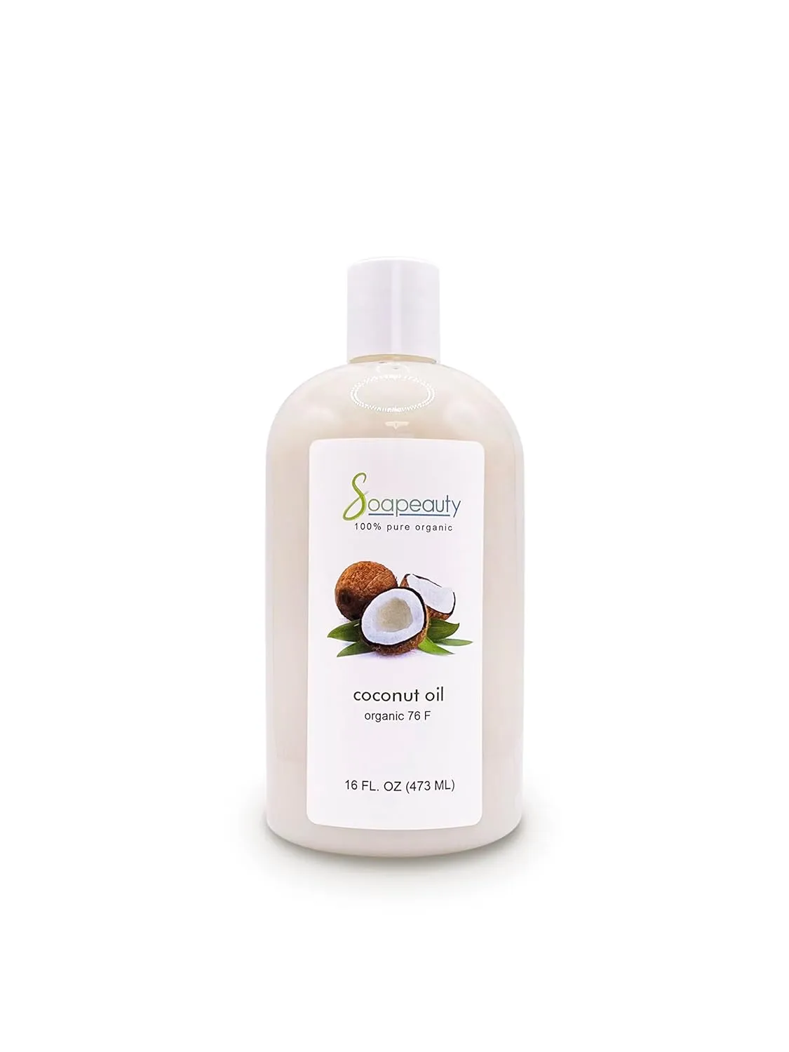 Soapeauty Coconut Oil 76 Degree Cold Pressed | Natural Carrier Oil for Candle Making & Soap Making, Face, Skin Care, Hair Care | (16 Oz)