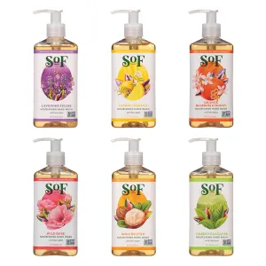 SoF Nourishing Hand Wash - With Moisturizing Sea Algae, Coconut & Olive Oil- Vegan & Non GMO- Free From Phthalates, Sulfates & Parabens- 8 oz Bottle 6 Pack