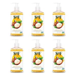 SoF Nourishing Hand Wash - With Moisturizing Sea Algae, Coconut & Olive Oil- Vegan & Non GMO- Free From Phthalates, Sulfates & Parabens- Shea Butter - 8 oz Bottle 6 Pack