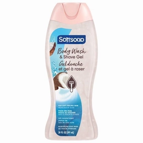 Soft Moisturizing soaps Body Wash and Shave Gel, Rich Coconut Scent, 20 fl oz