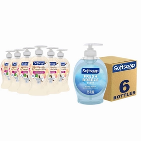 Softsoap Warm Vanilla & Coconut Milk Scent Liquid Hand Soap, Moisturizing Liquid Hand Soap, 11.25 Ounce, 6 Pack & Liquid Hand Soap, Fresh Breeze - 7.5 Fl Oz (Pack of 6)