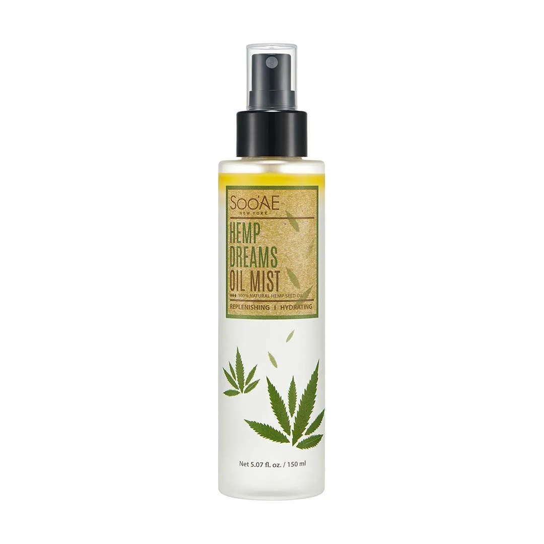 Soo'AE Hemp Dreams Face Oil Mist - NOURISHING   HYDRATING Hemp Oil toner Hemp Seed Oil Face mist Olive oil, Coconut water moisturizing hydration facial mist body mist spray Fine mist facial spray