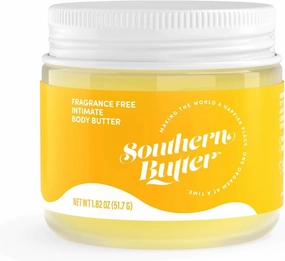 Southern Butter Natural Intimate Body Butter, Fragrance Free, 1.82-Ounce Jar