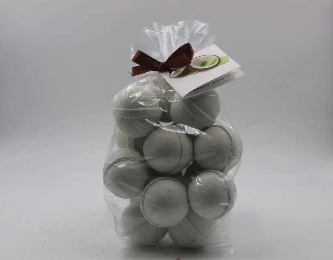 Spa Pure Coconut Lime Verbena - 14 Bath Bomb Fizzies, bath melts, 1 oz gum drop shape - loaded with Shea, Mango & Cocoa Butter - Ultra Moisturizing - Great for Dry Skin