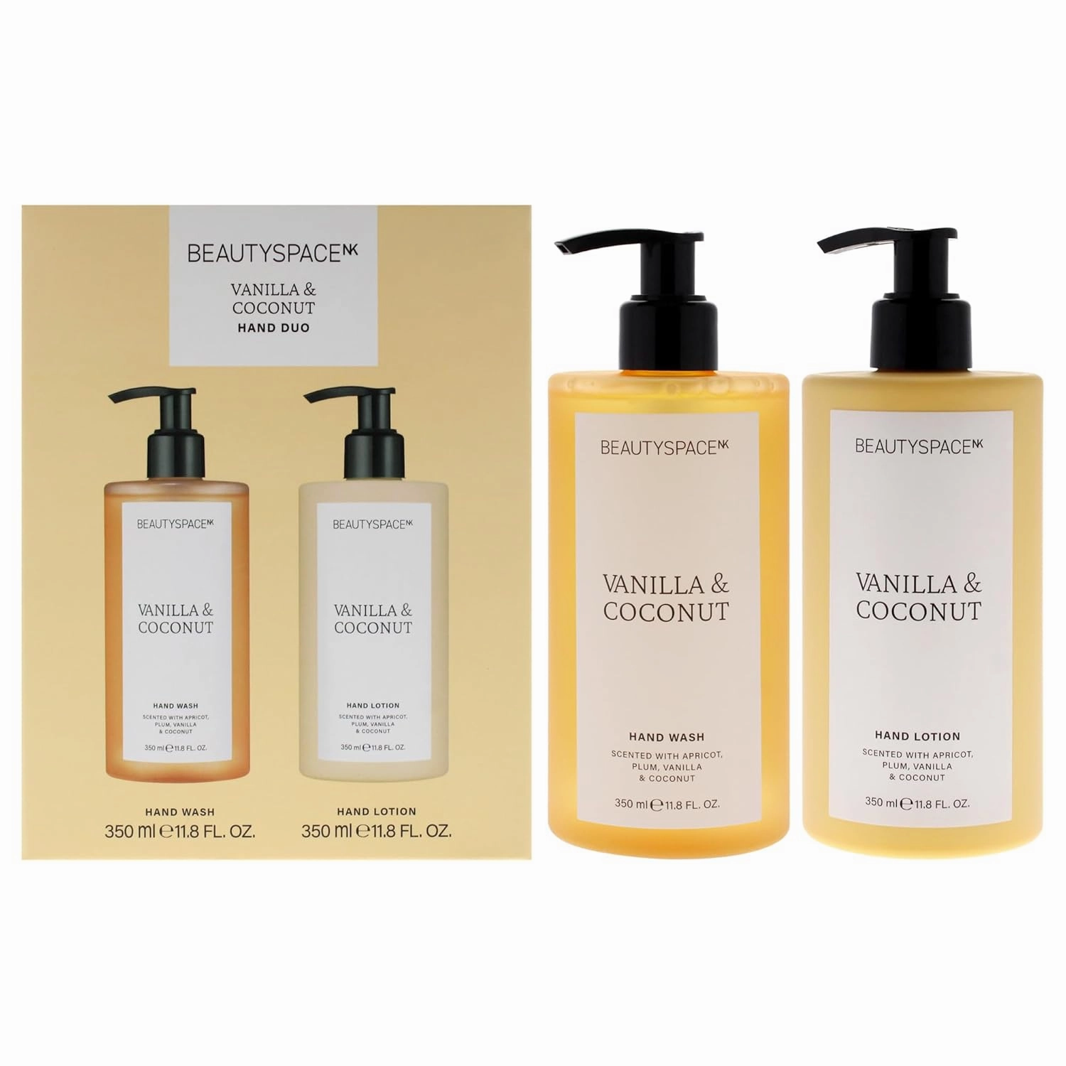 SpaceNK Beauty Space Hand Duo - Vanilla And Coconut for Unisex - 2 Pc 11.8oz Hand Lotion, 11.8oz Hand Wash