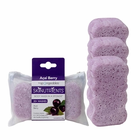 Spongeables Body Wash in a 20  Wash Sponge, Acai Berry, 3 Count