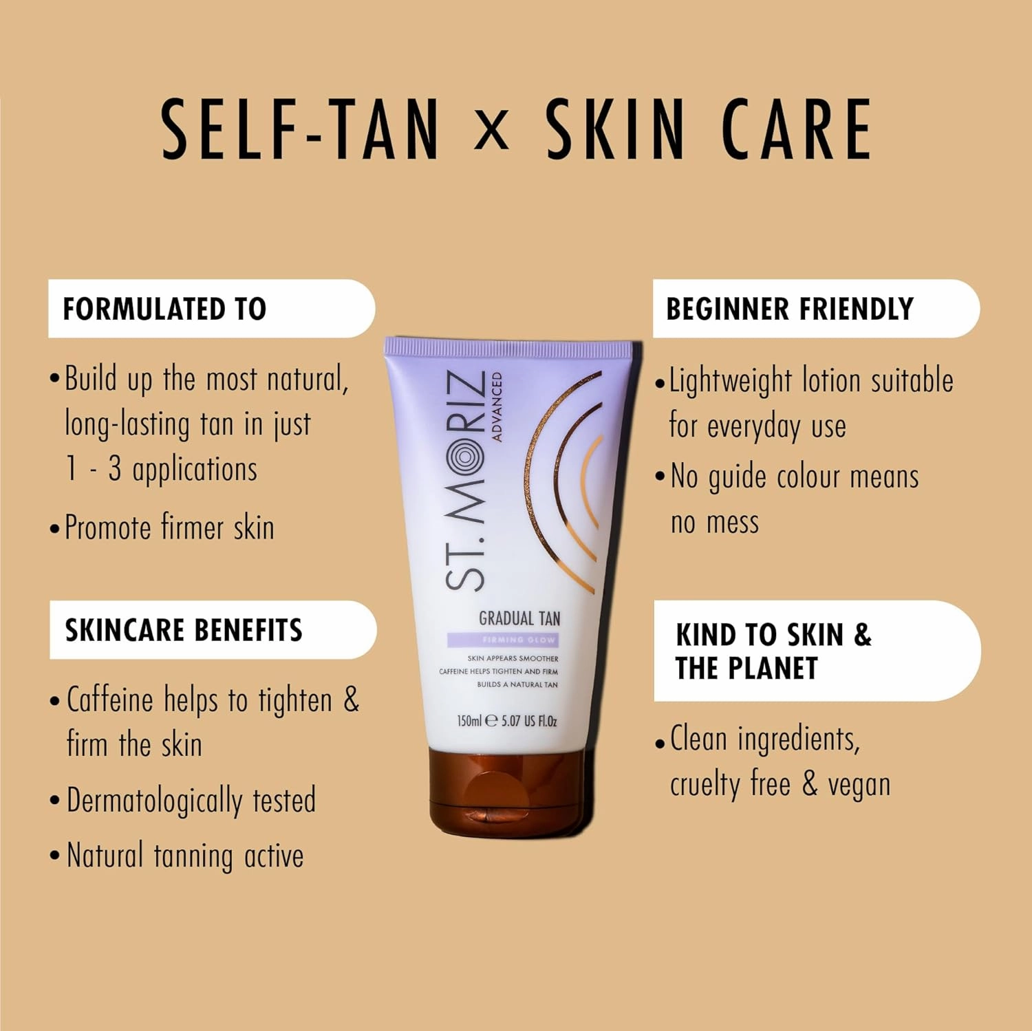 St Moriz Advanced Illuminating Gradual Self Tanner Lotion | Hydrating Vegan Sunless Tanning Moisturizer with Hyaluronic Acid & Shimmer Pigments (Firming Glow)
